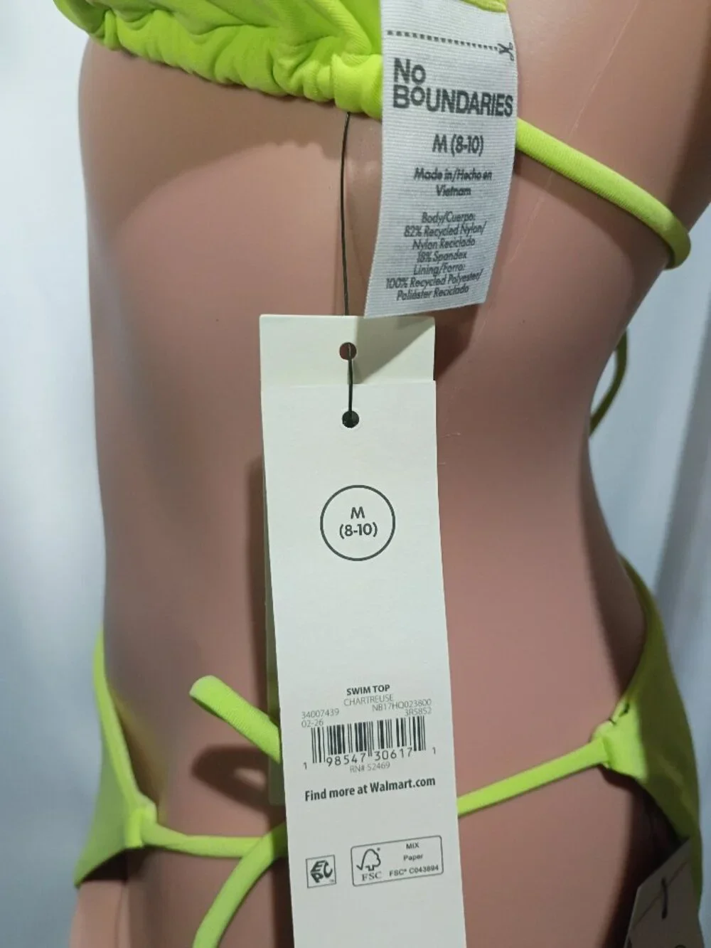 No boundaries chartruese cheeky high leg bikini M (8-10)